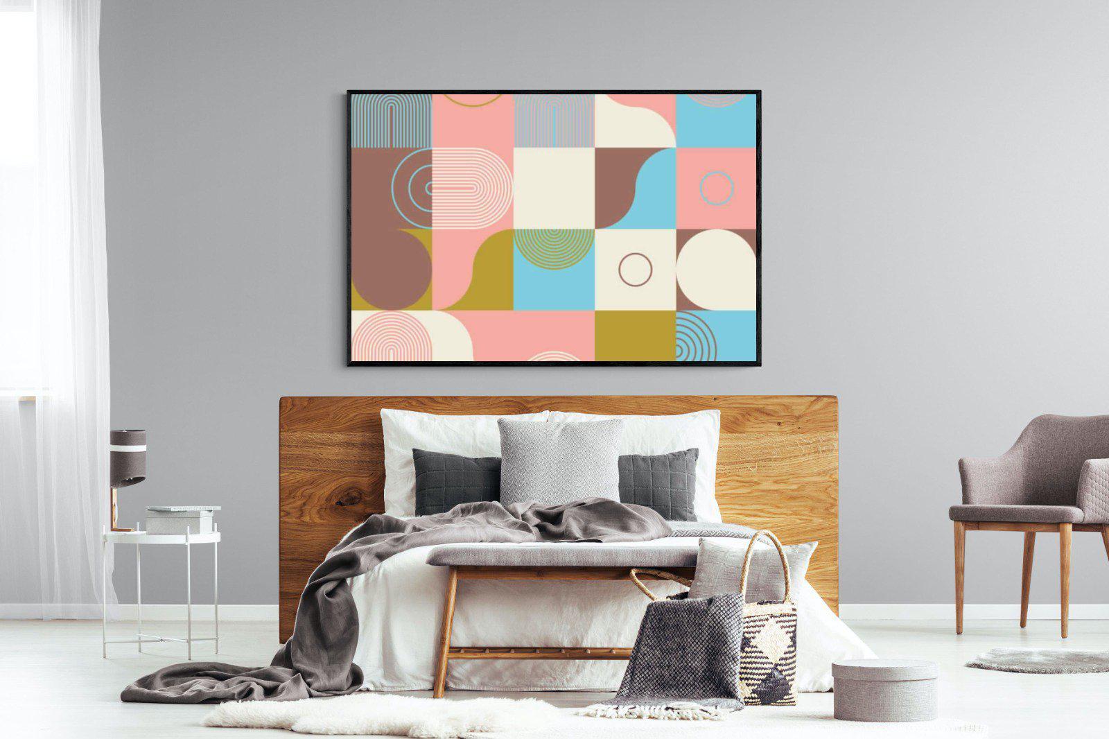 Geometric-Wall_Art-150 x 100cm-Mounted Canvas-Black-Pixalot