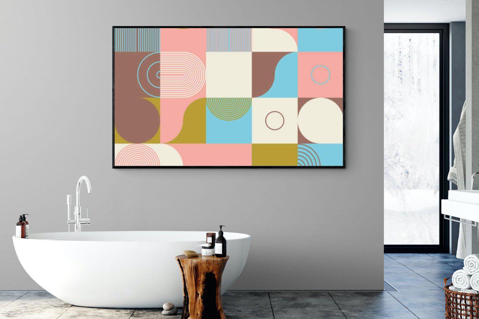 Geometric-Wall_Art-180 x 110cm-Mounted Canvas-Black-Pixalot