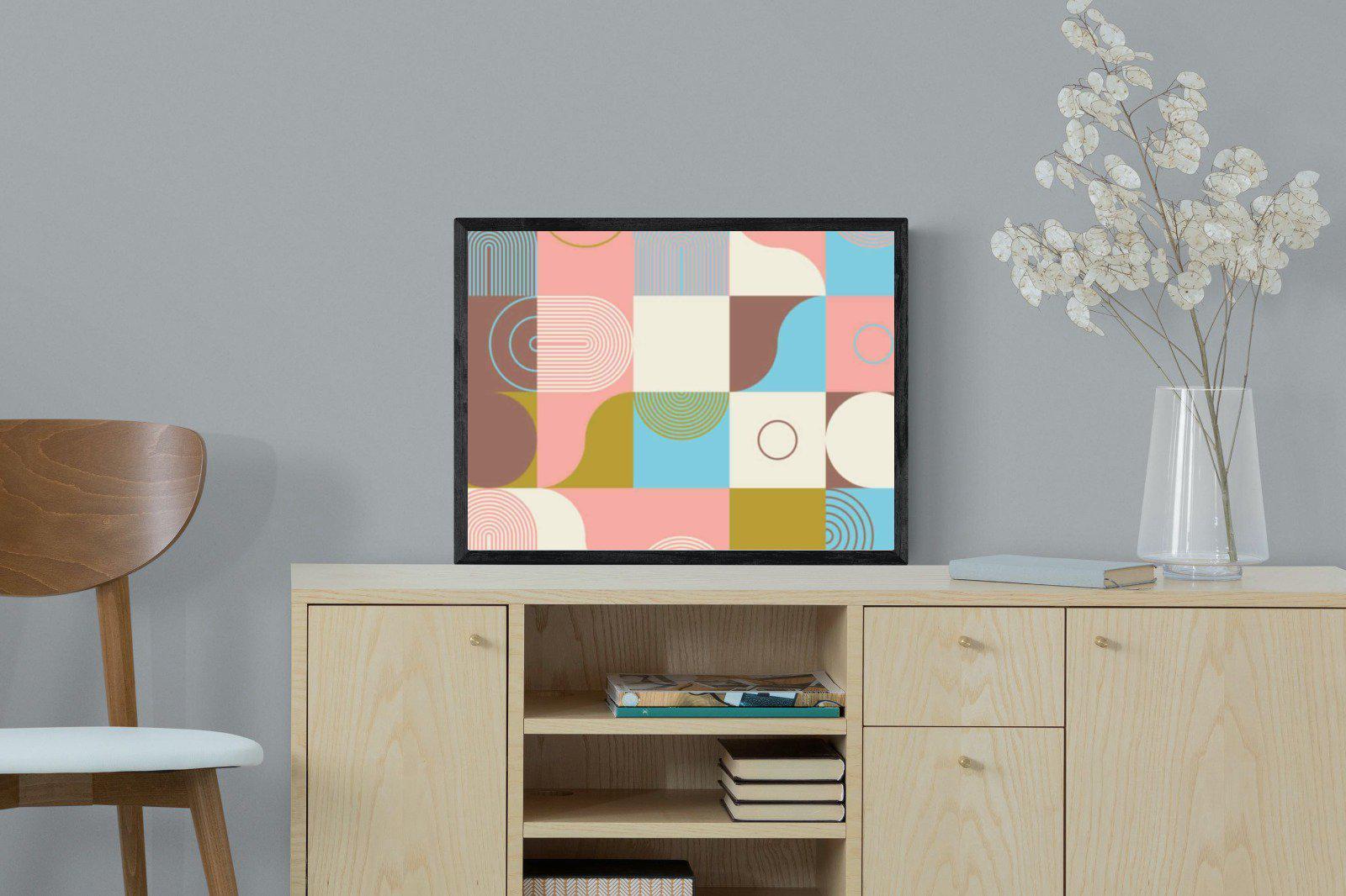 Geometric-Wall_Art-60 x 45cm-Mounted Canvas-Black-Pixalot