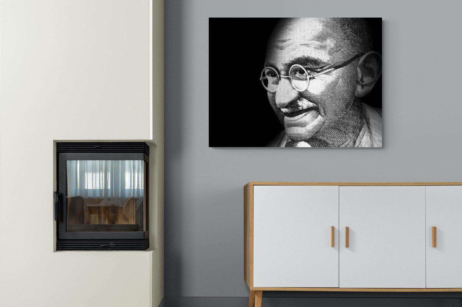 Ghandi-Wall_Art-100 x 75cm-Mounted Canvas-No Frame-Pixalot