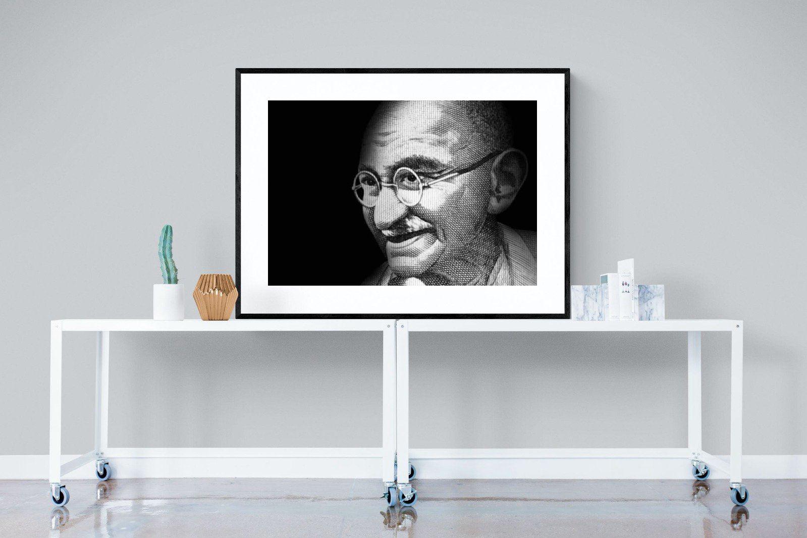 Ghandi-Wall_Art-120 x 90cm-Framed Print-Black-Pixalot