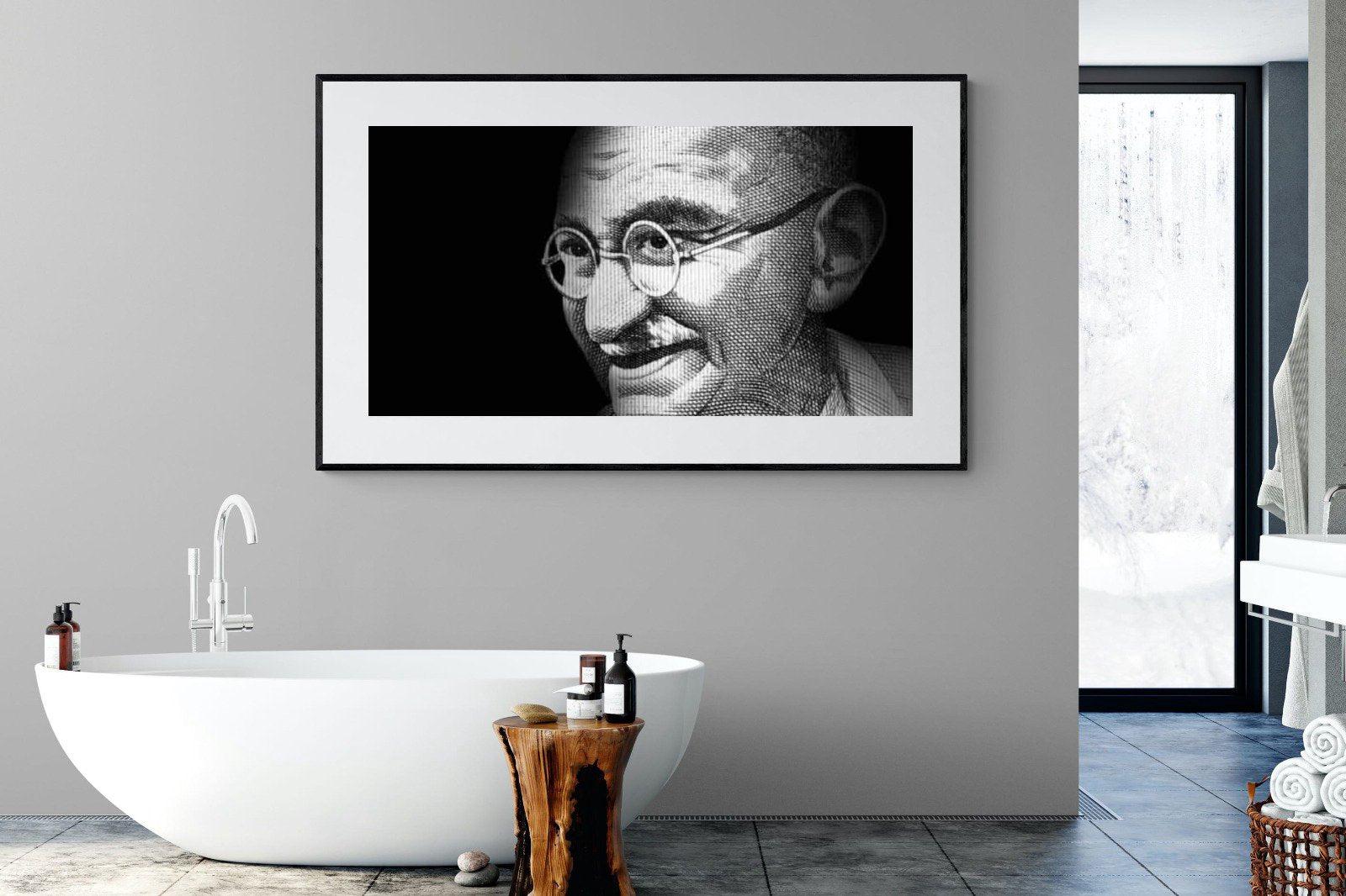 Ghandi-Wall_Art-180 x 110cm-Framed Print-Black-Pixalot