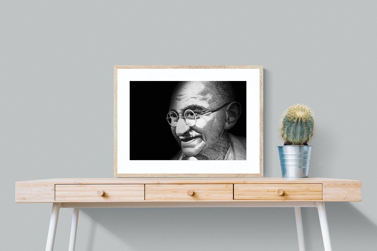 Ghandi-Wall_Art-80 x 60cm-Framed Print-Wood-Pixalot