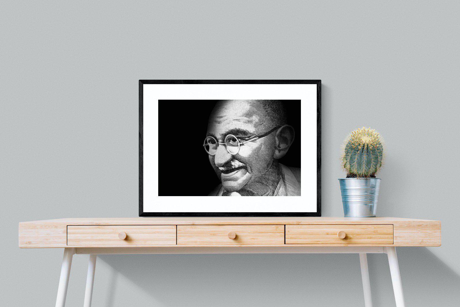 Ghandi-Wall_Art-80 x 60cm-Framed Print-Black-Pixalot