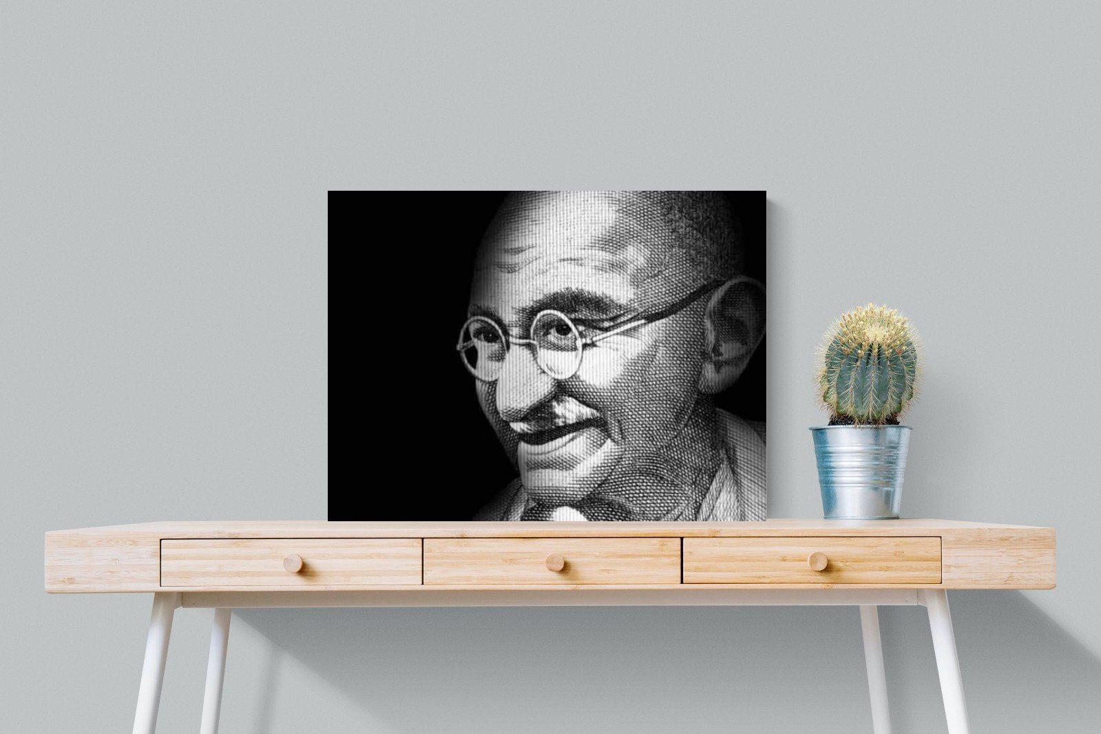 Ghandi-Wall_Art-80 x 60cm-Mounted Canvas-No Frame-Pixalot