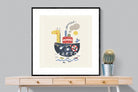 Giraffe Arc-Wall_Art-100 x 100cm-Framed Print-Black-Pixalot