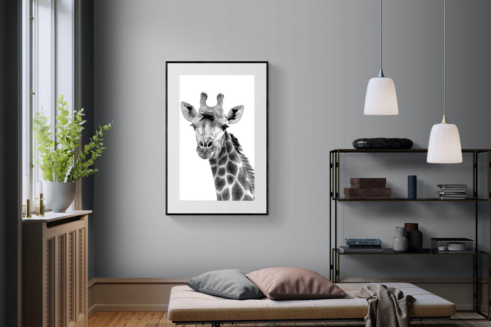 Giraffe Spa-Wall_Art-100 x 150cm-Framed Print-Black-Pixalot