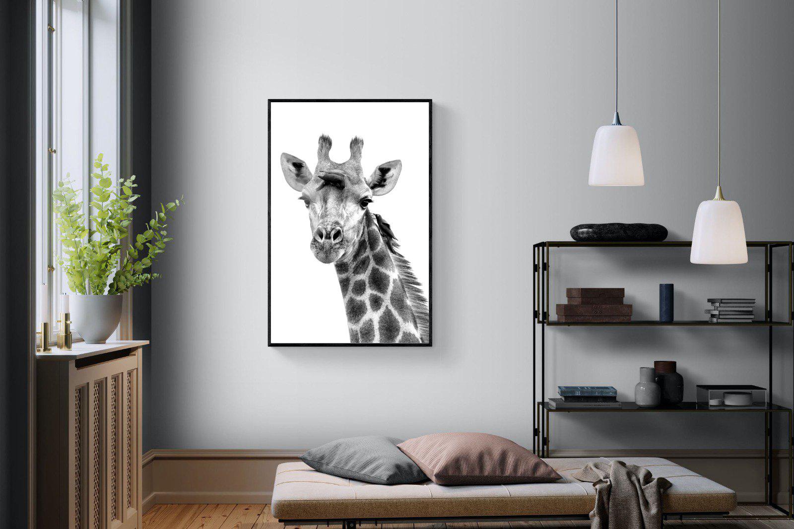 Giraffe Spa-Wall_Art-100 x 150cm-Mounted Canvas-Black-Pixalot