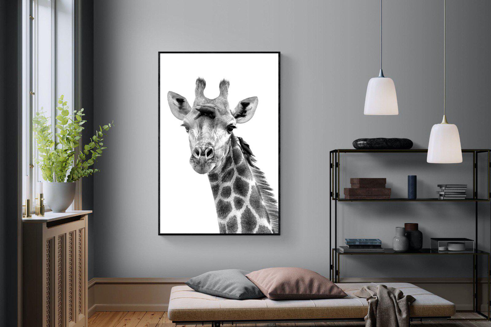 Giraffe Spa-Wall_Art-120 x 180cm-Mounted Canvas-Black-Pixalot