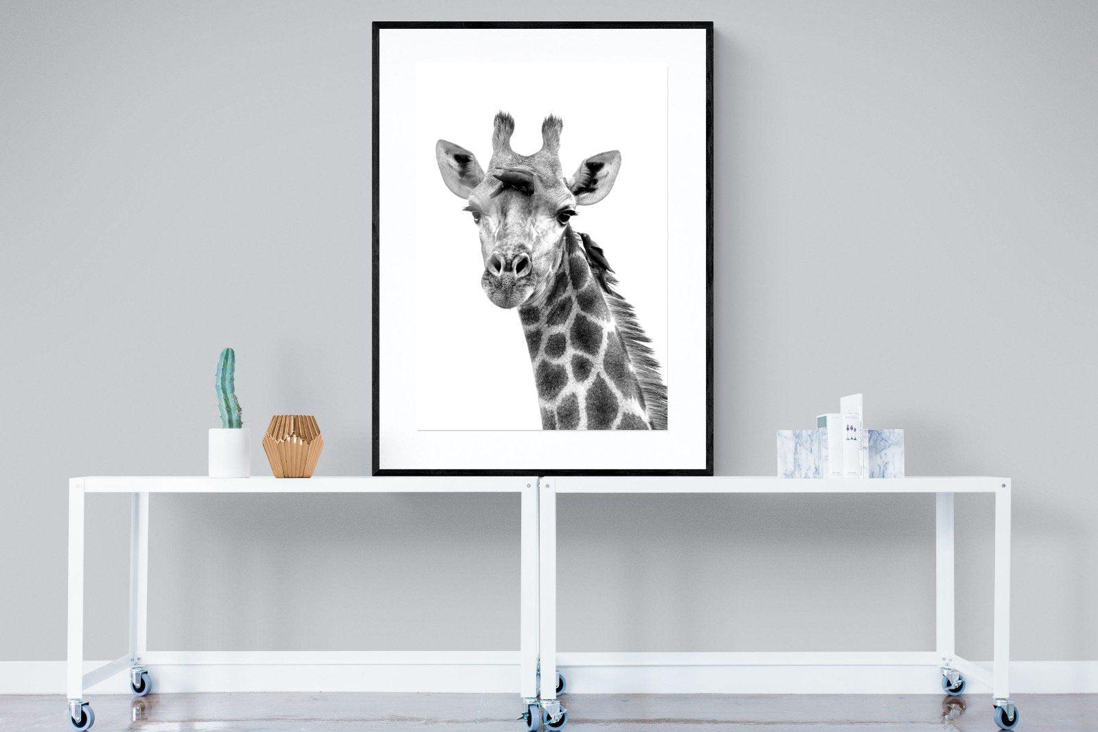 Giraffe Spa-Wall_Art-90 x 120cm-Framed Print-Black-Pixalot