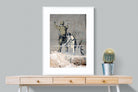 Girl Frisking Soldier-Wall_Art-75 x 100cm-Framed Print-White-Pixalot
