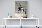 Girl Frisking Soldier-Wall_Art-90 x 120cm-Mounted Canvas-Wood-Pixalot