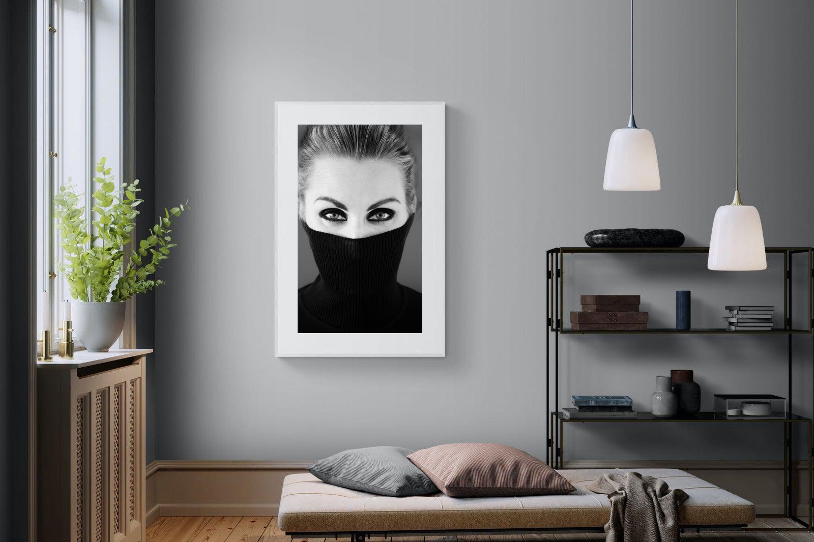 Girl in Black-Wall_Art-100 x 150cm-Framed Print-White-Pixalot