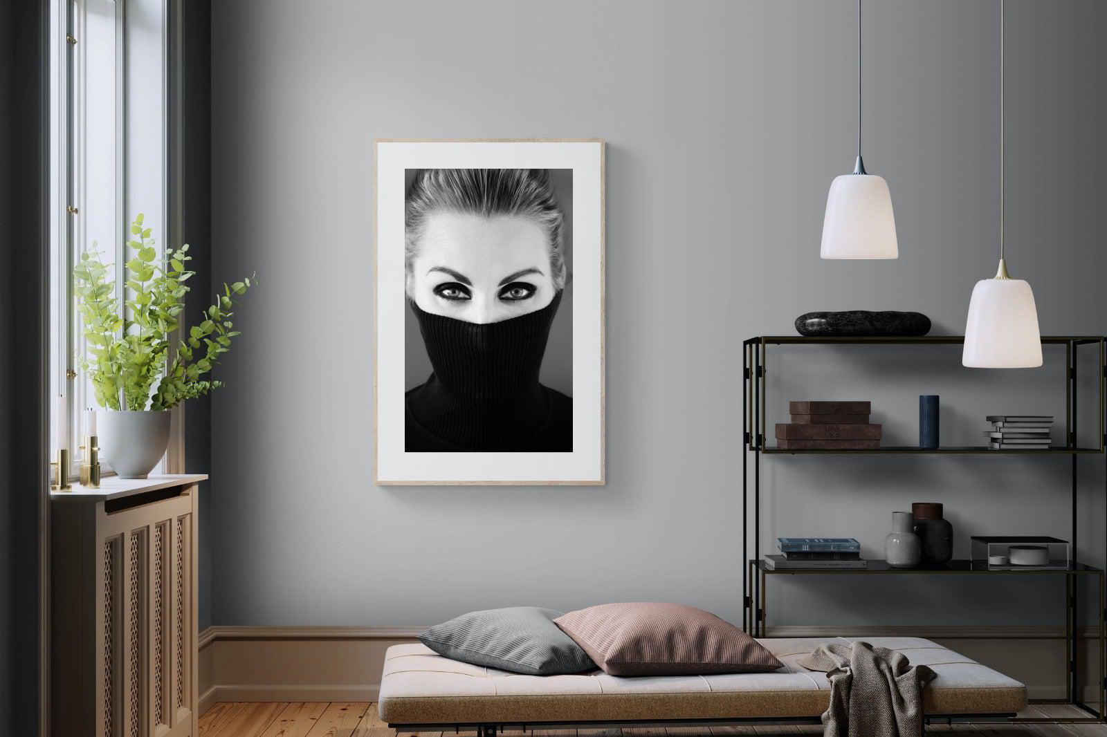 Girl in Black-Wall_Art-100 x 150cm-Framed Print-Wood-Pixalot