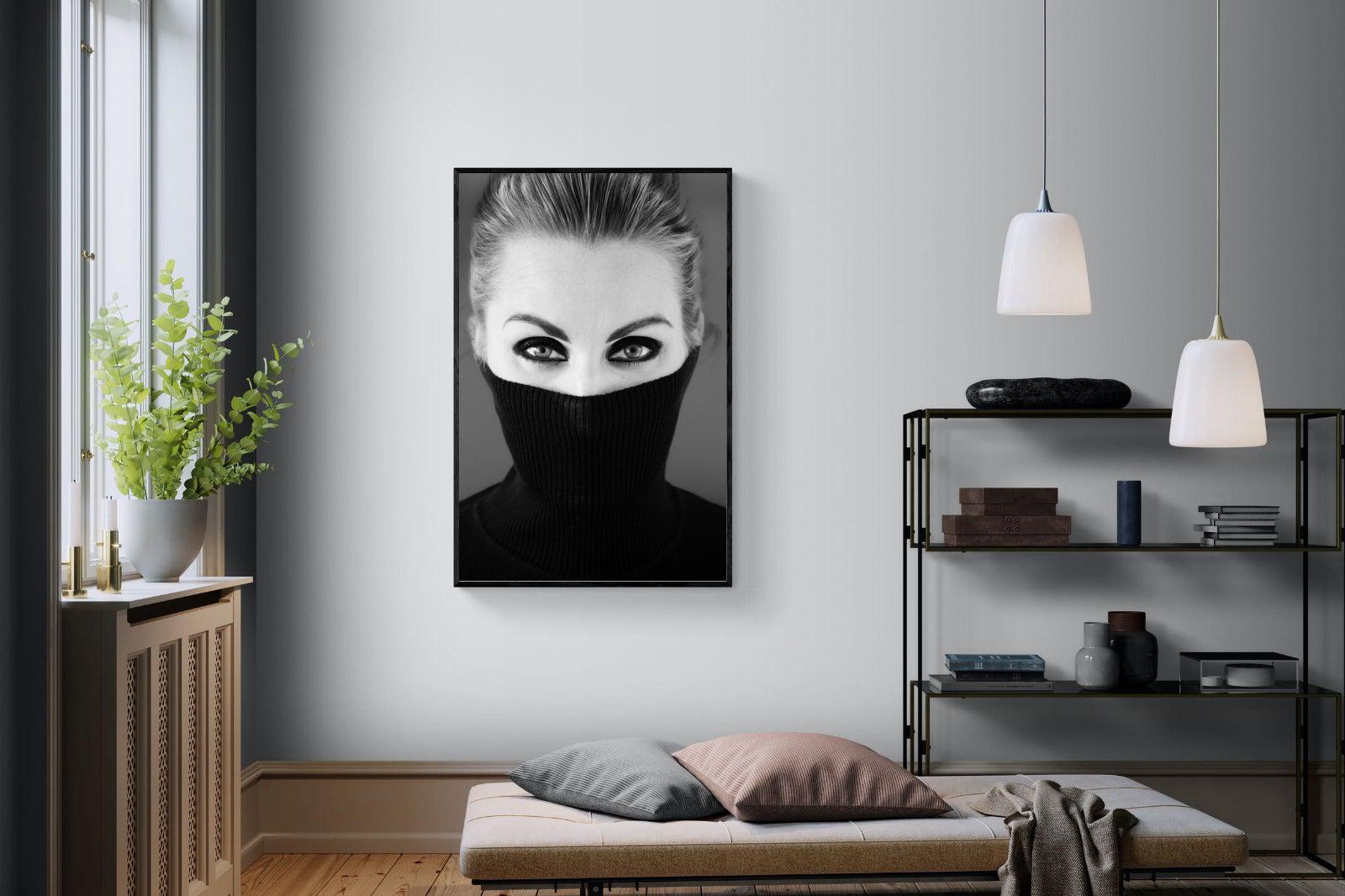 Girl in Black-Wall_Art-100 x 150cm-Mounted Canvas-Black-Pixalot