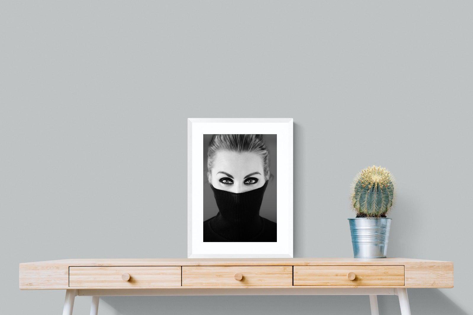 Girl in Black-Wall_Art-45 x 60cm-Framed Print-White-Pixalot