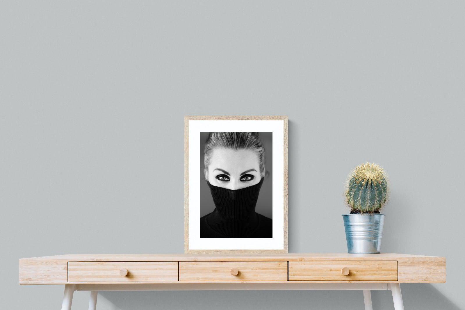 Girl in Black-Wall_Art-45 x 60cm-Framed Print-Wood-Pixalot