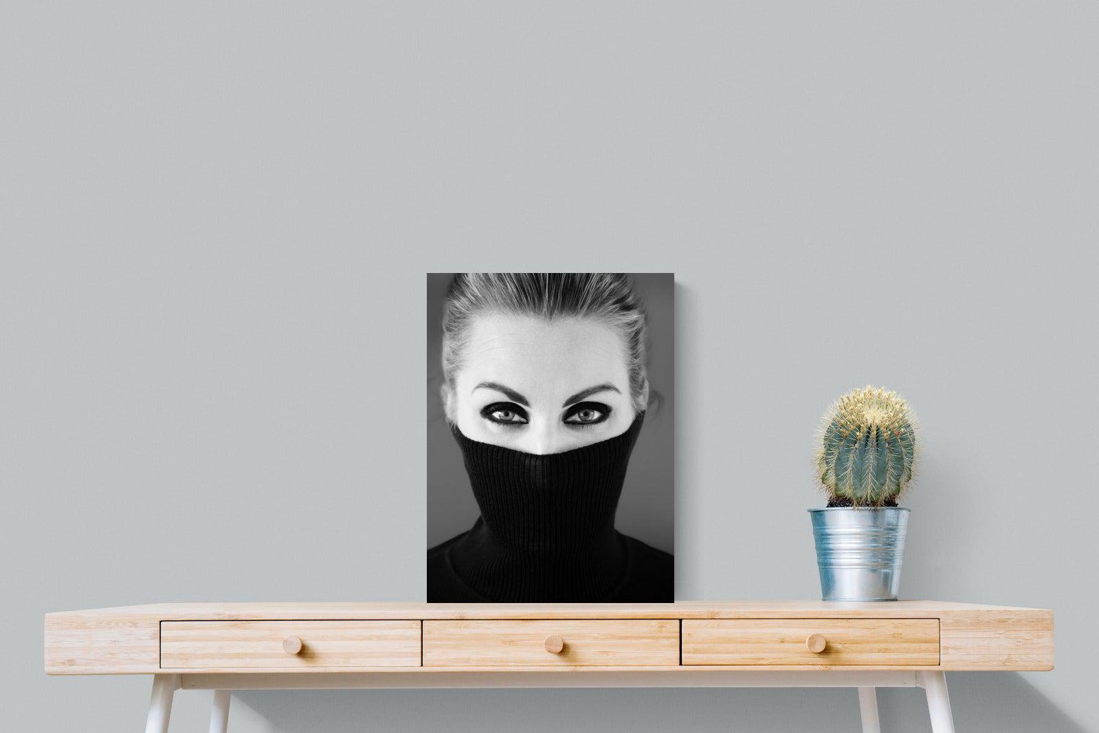 Girl in Black-Wall_Art-45 x 60cm-Mounted Canvas-No Frame-Pixalot