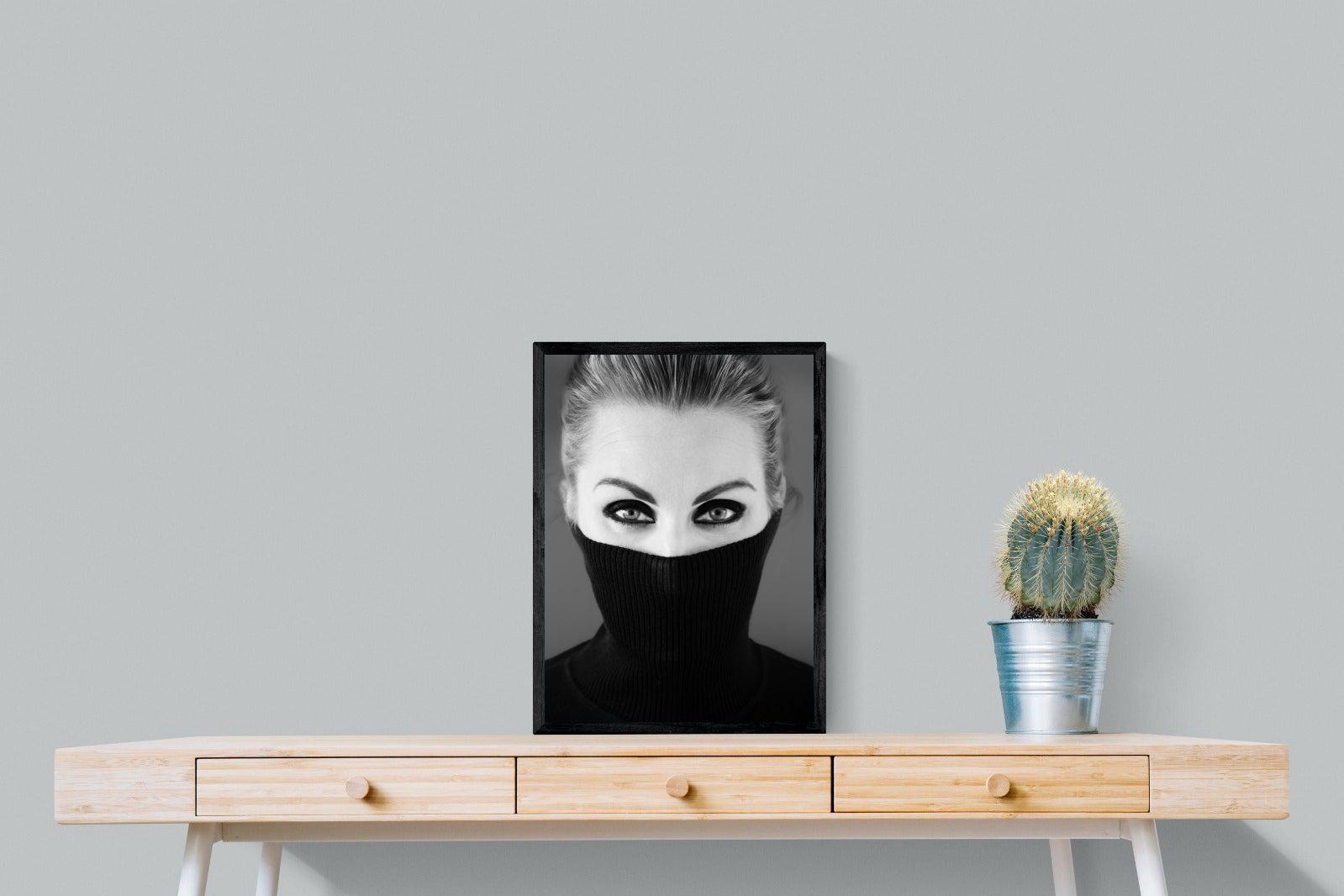Girl in Black-Wall_Art-45 x 60cm-Mounted Canvas-Black-Pixalot