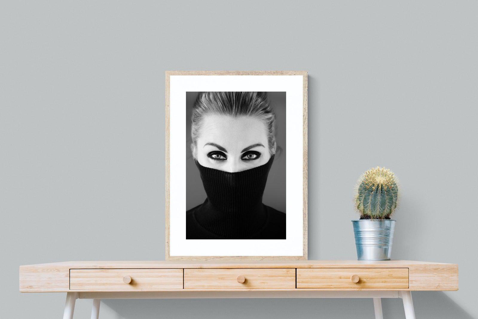 Girl in Black-Wall_Art-60 x 80cm-Framed Print-Wood-Pixalot