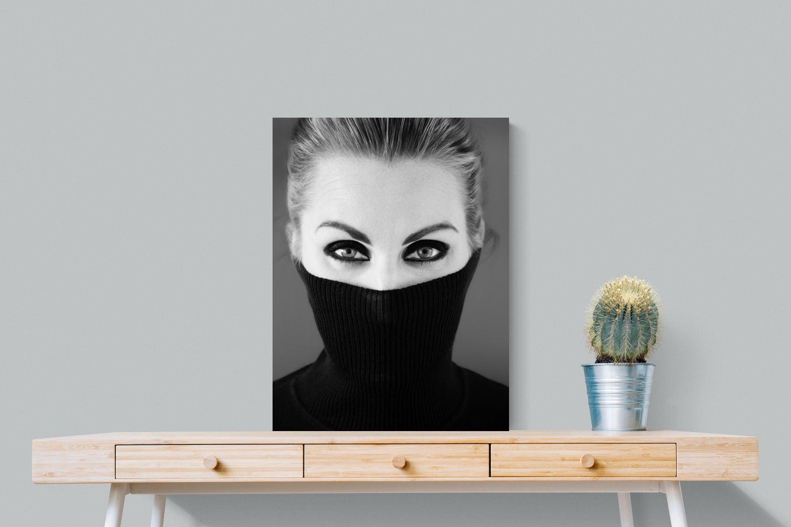 Girl in Black-Wall_Art-60 x 80cm-Mounted Canvas-No Frame-Pixalot