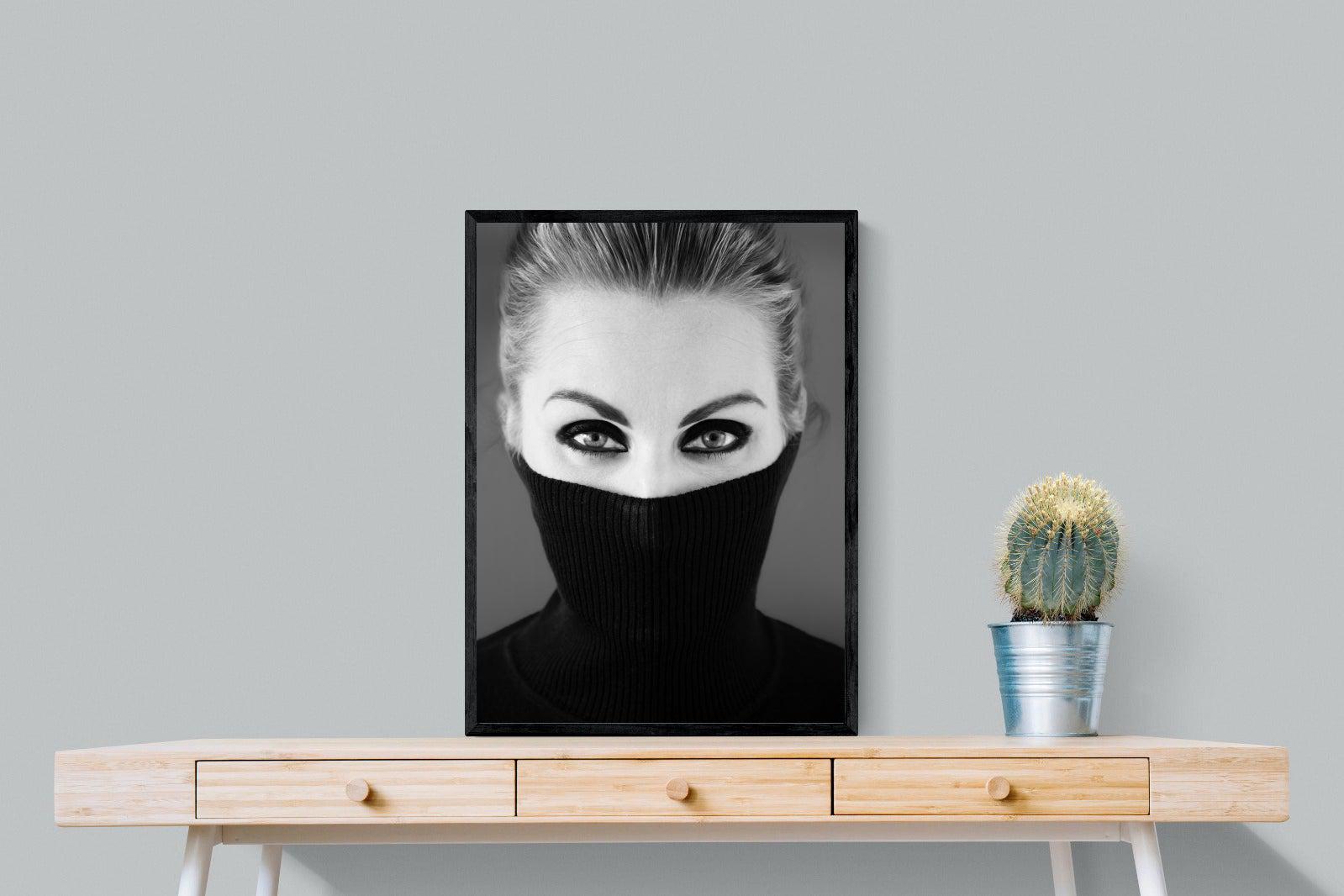 Girl in Black-Wall_Art-60 x 80cm-Mounted Canvas-Black-Pixalot