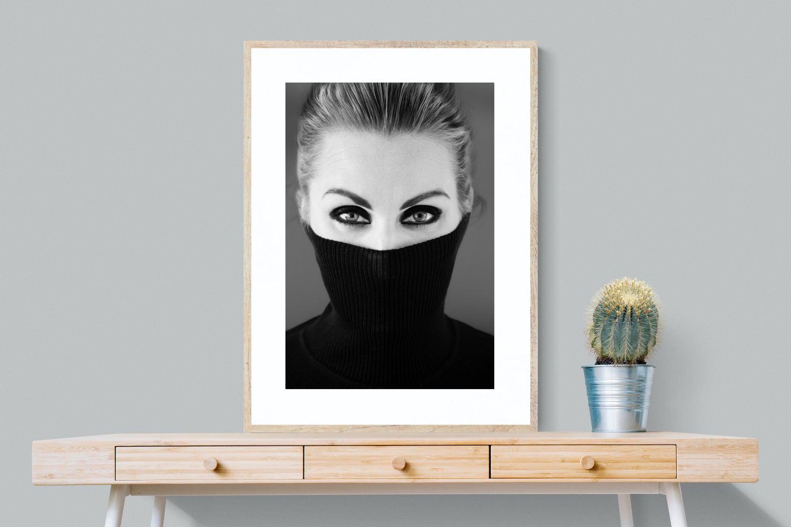 Girl in Black-Wall_Art-75 x 100cm-Framed Print-Wood-Pixalot