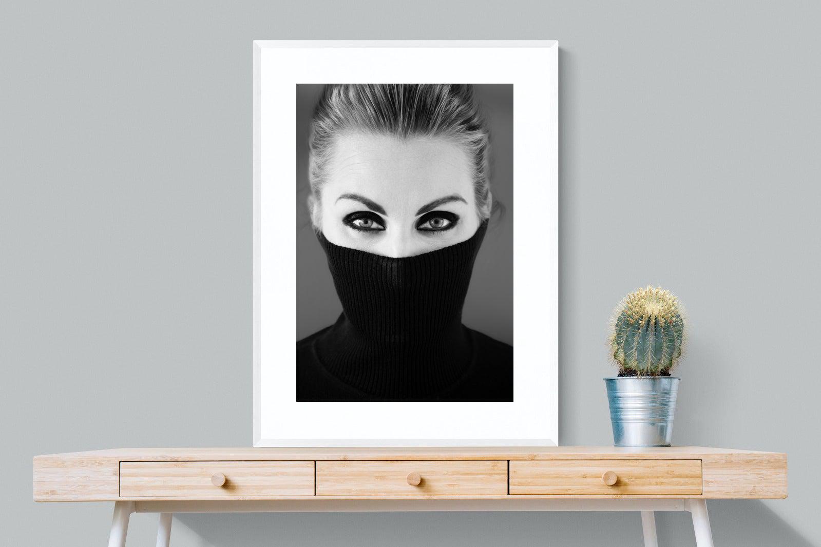 Girl in Black-Wall_Art-75 x 100cm-Framed Print-White-Pixalot