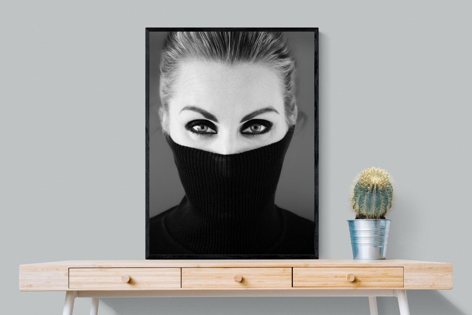 Girl in Black-Wall_Art-75 x 100cm-Mounted Canvas-Black-Pixalot