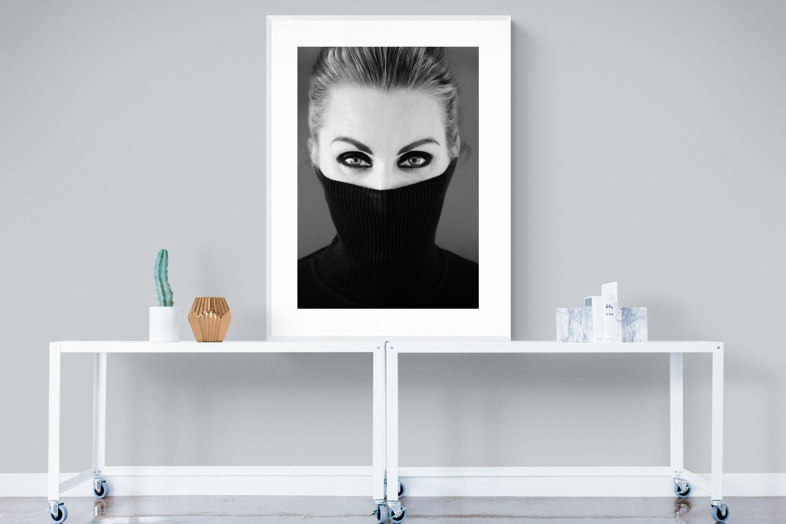 Girl in Black-Wall_Art-90 x 120cm-Framed Print-White-Pixalot
