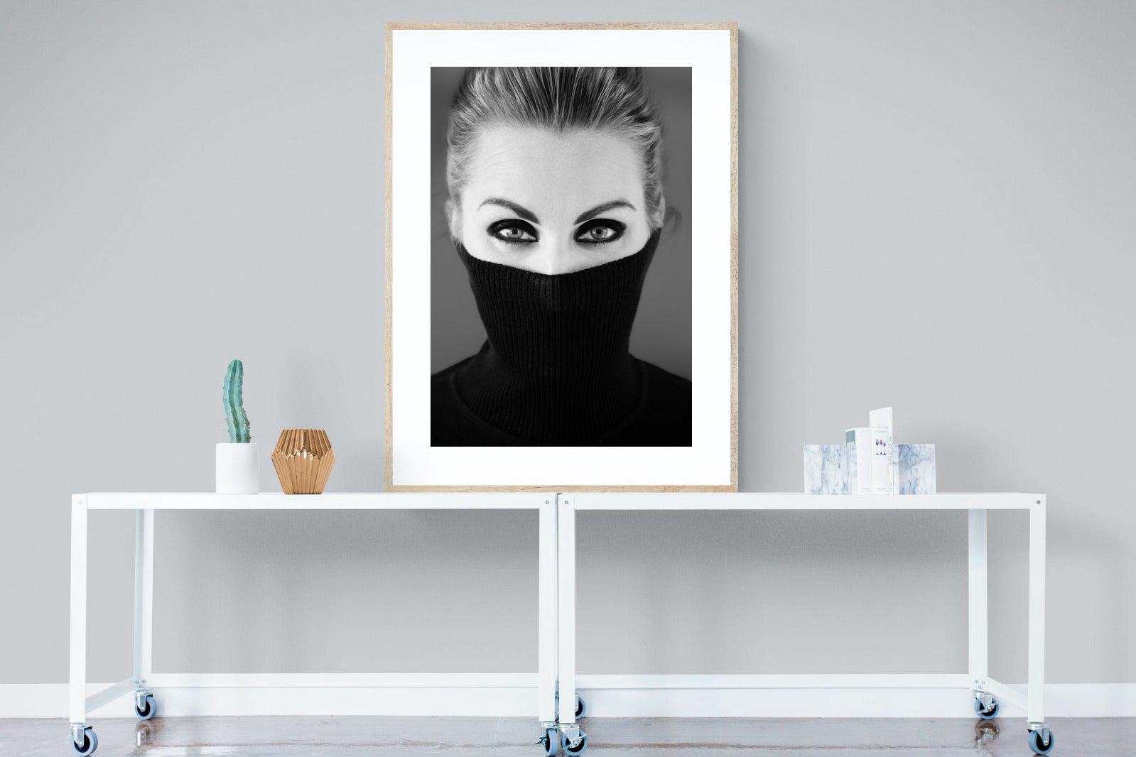 Girl in Black-Wall_Art-90 x 120cm-Framed Print-Wood-Pixalot