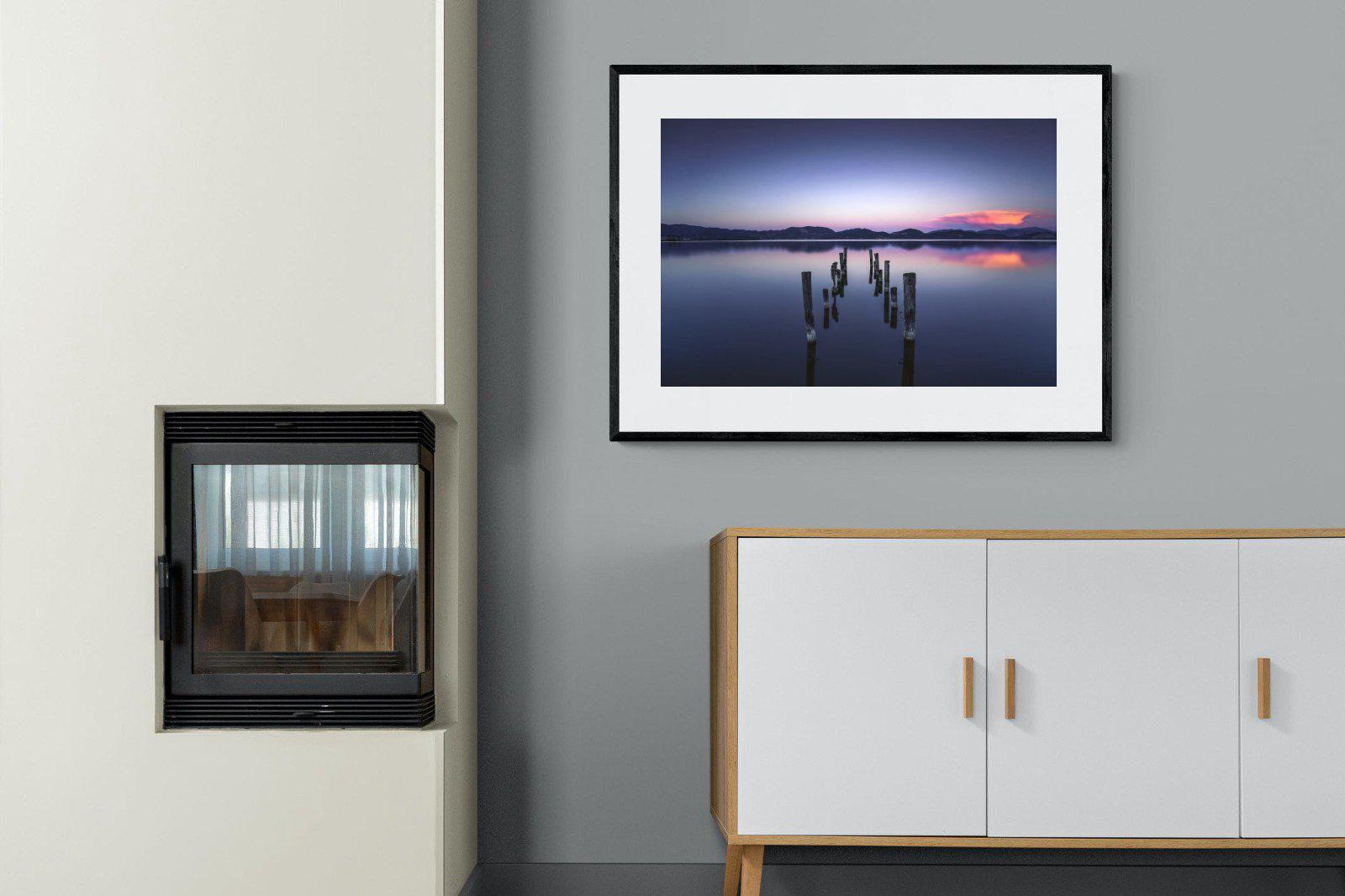 Glassy Lake-Wall_Art-100 x 75cm-Framed Print-Black-Pixalot