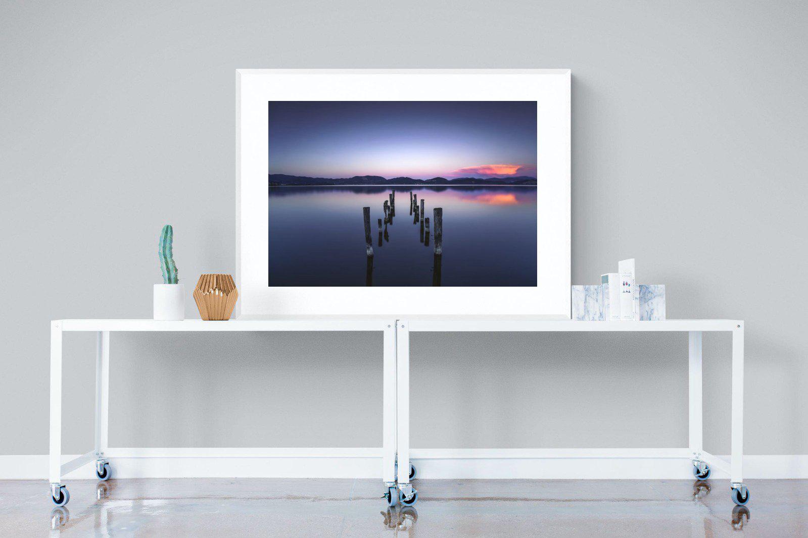 Glassy Lake-Wall_Art-120 x 90cm-Framed Print-White-Pixalot