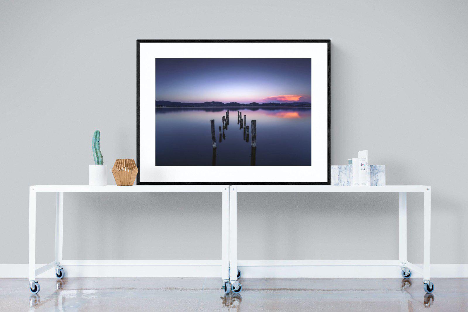 Glassy Lake-Wall_Art-120 x 90cm-Framed Print-Black-Pixalot