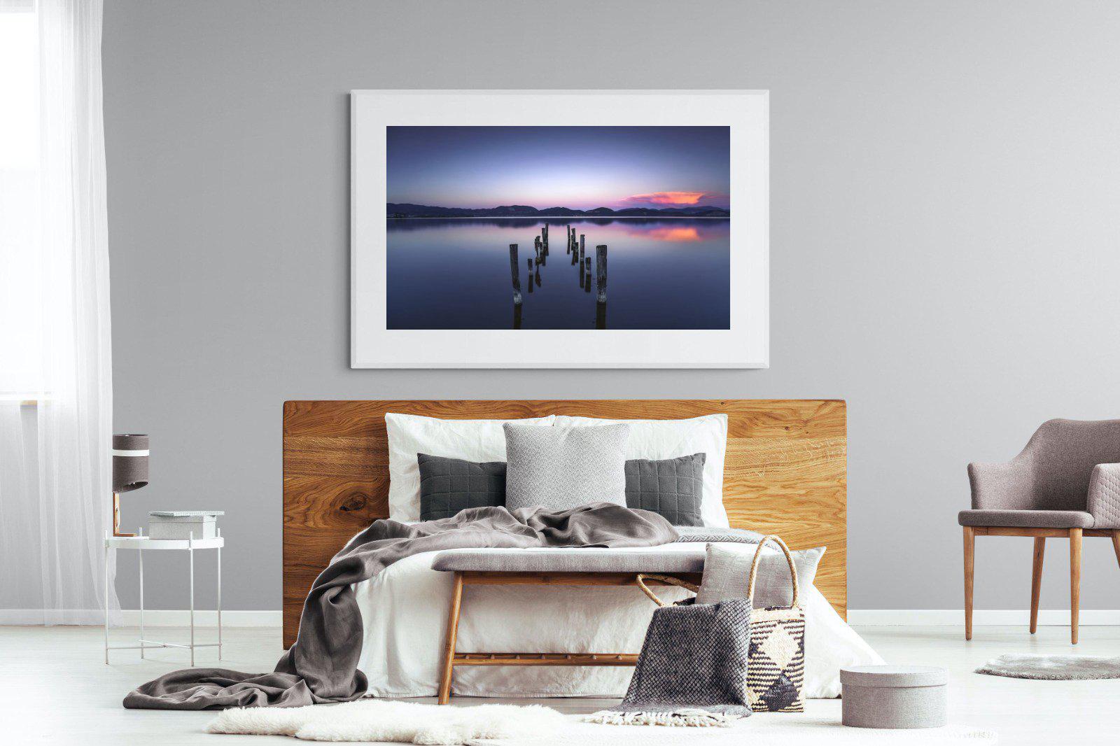Glassy Lake-Wall_Art-150 x 100cm-Framed Print-White-Pixalot
