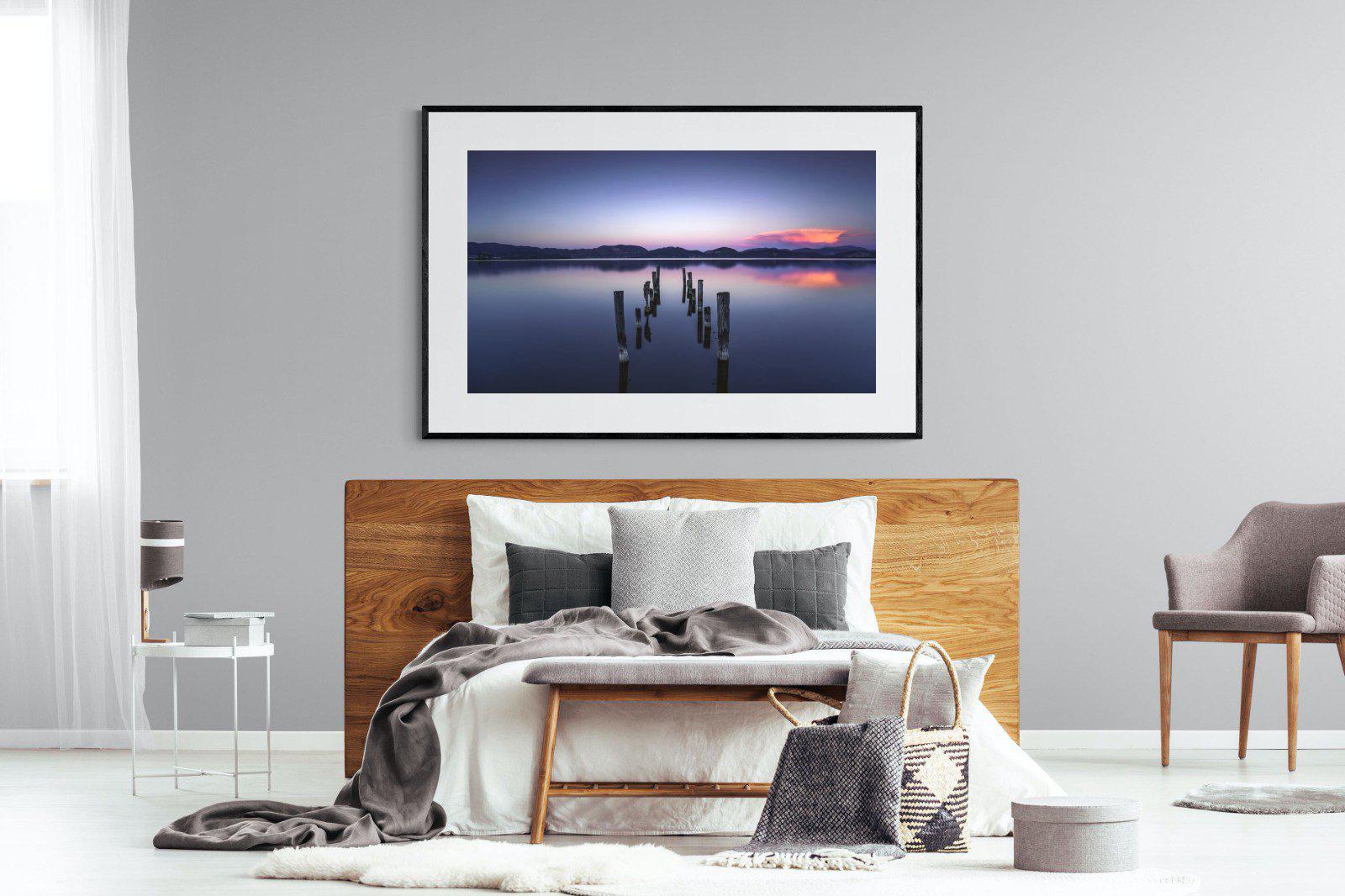 Glassy Lake-Wall_Art-150 x 100cm-Framed Print-Black-Pixalot