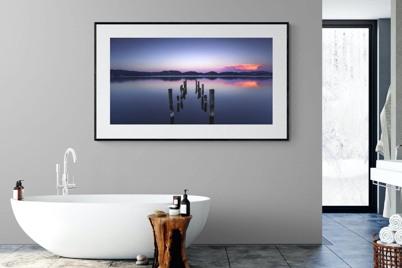 Glassy Lake-Wall_Art-180 x 110cm-Framed Print-Black-Pixalot