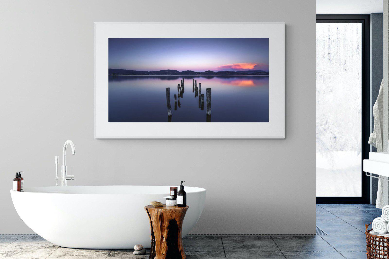 Glassy Lake-Wall_Art-180 x 110cm-Framed Print-White-Pixalot