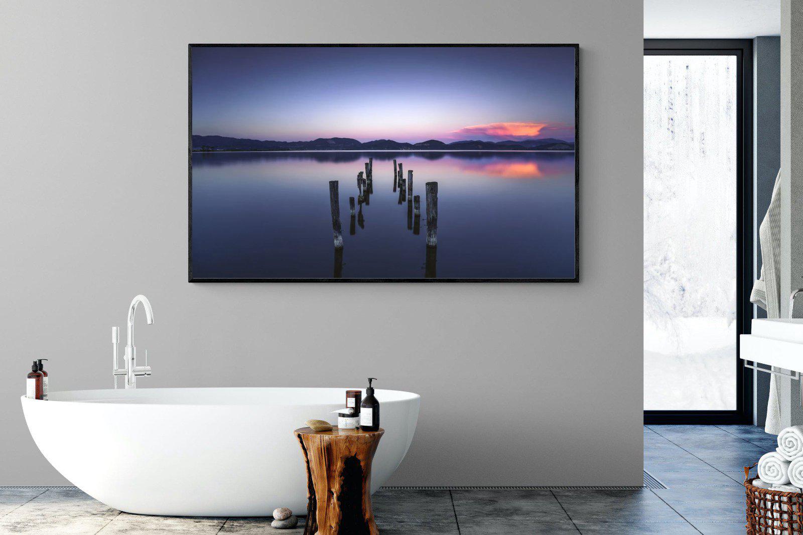 Glassy Lake-Wall_Art-180 x 110cm-Mounted Canvas-Black-Pixalot