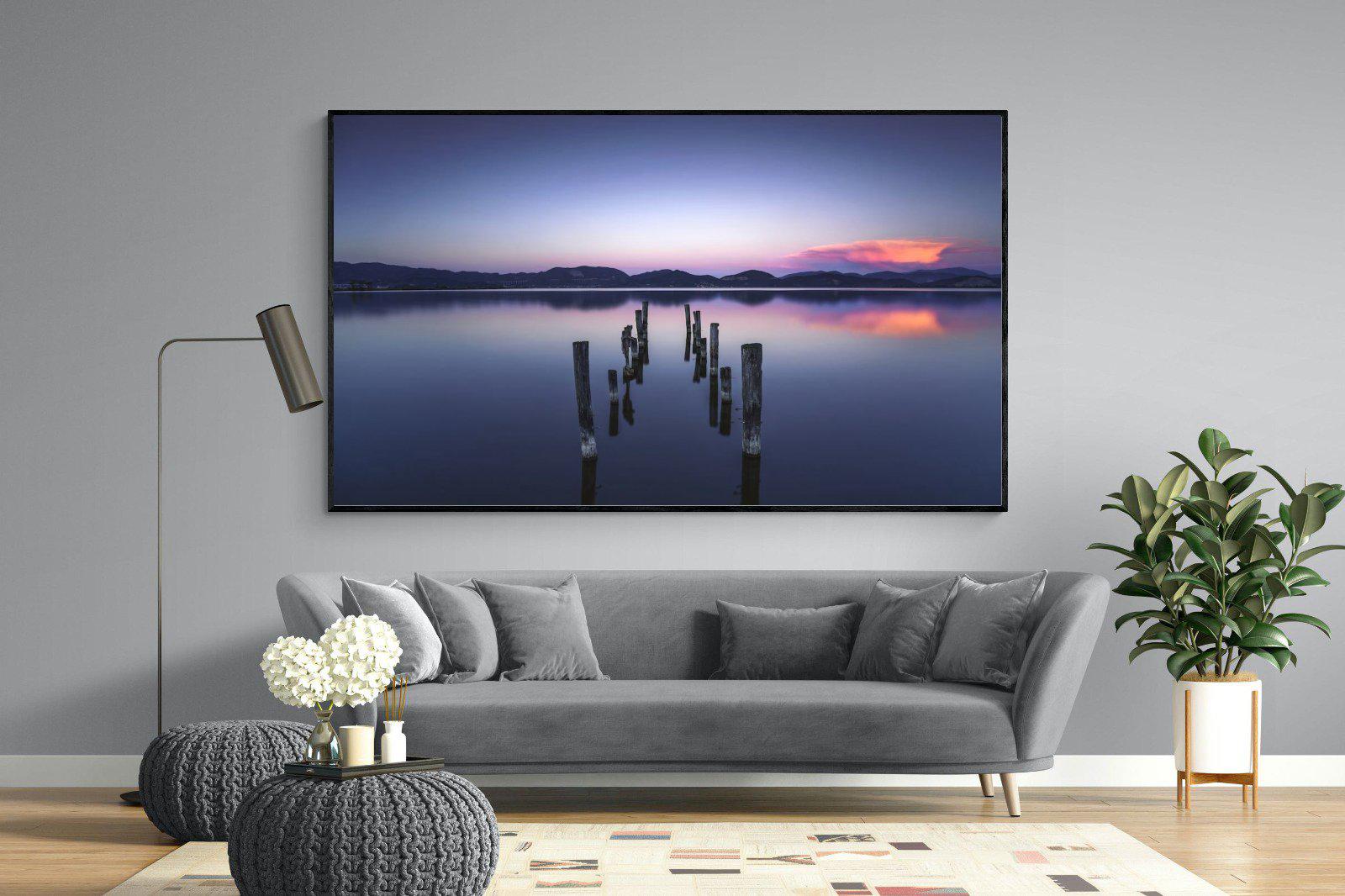 Glassy Lake-Wall_Art-220 x 130cm-Mounted Canvas-Black-Pixalot