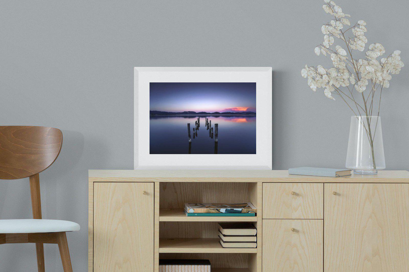 Glassy Lake-Wall_Art-60 x 45cm-Framed Print-White-Pixalot