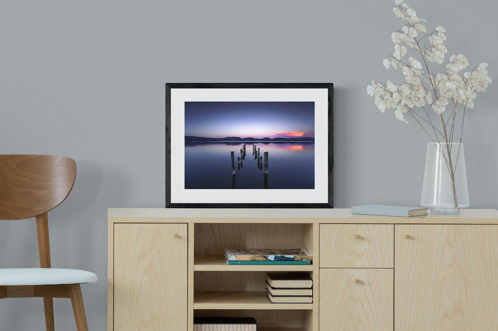 Glassy Lake-Wall_Art-60 x 45cm-Framed Print-Black-Pixalot