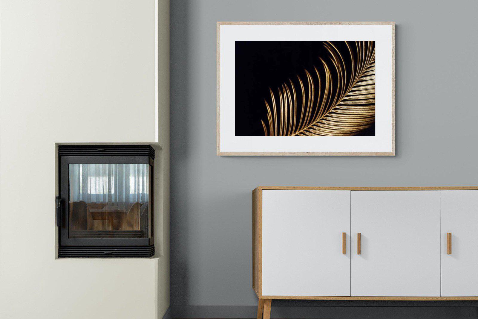 Gold Frond-Wall_Art-100 x 75cm-Framed Print-Wood-Pixalot