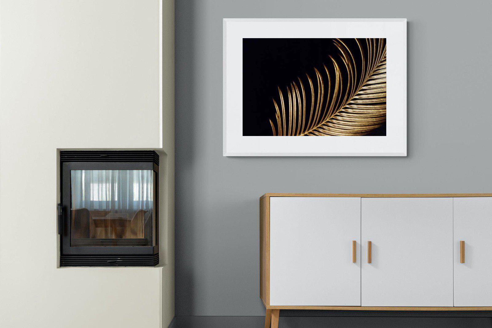 Gold Frond-Wall_Art-100 x 75cm-Framed Print-White-Pixalot