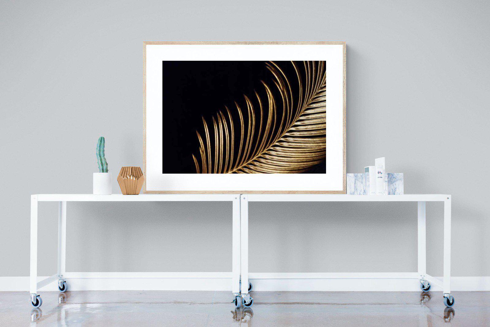 Gold Frond-Wall_Art-120 x 90cm-Framed Print-Wood-Pixalot