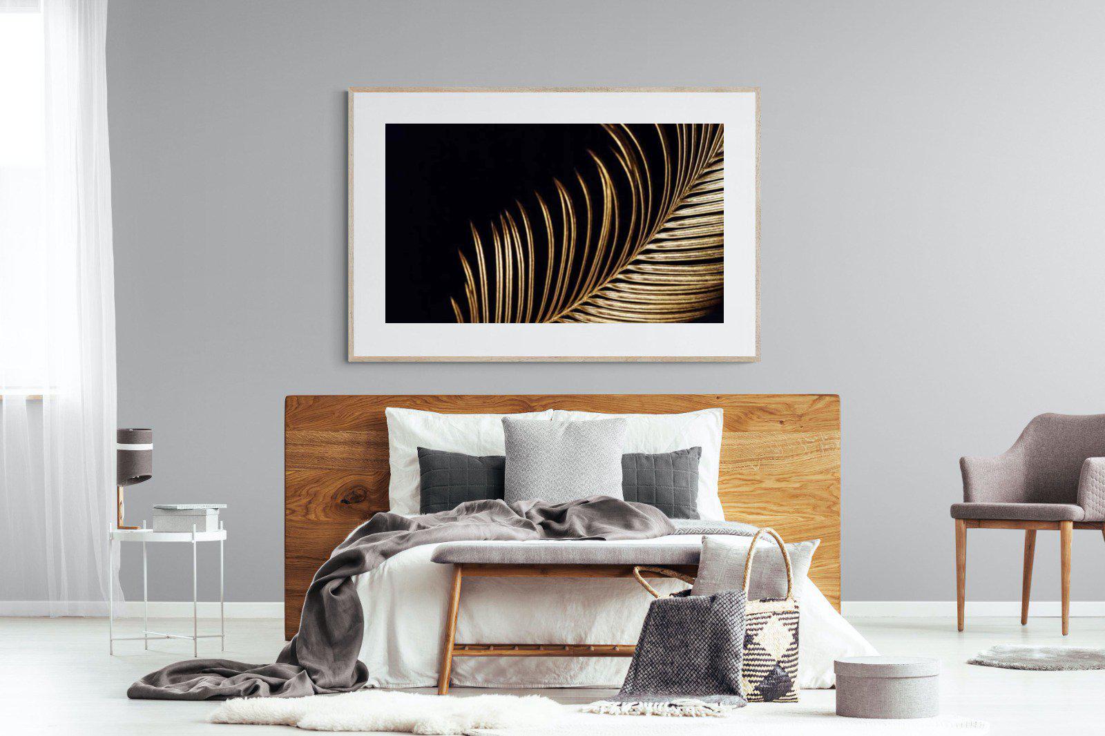 Gold Frond-Wall_Art-150 x 100cm-Framed Print-Wood-Pixalot