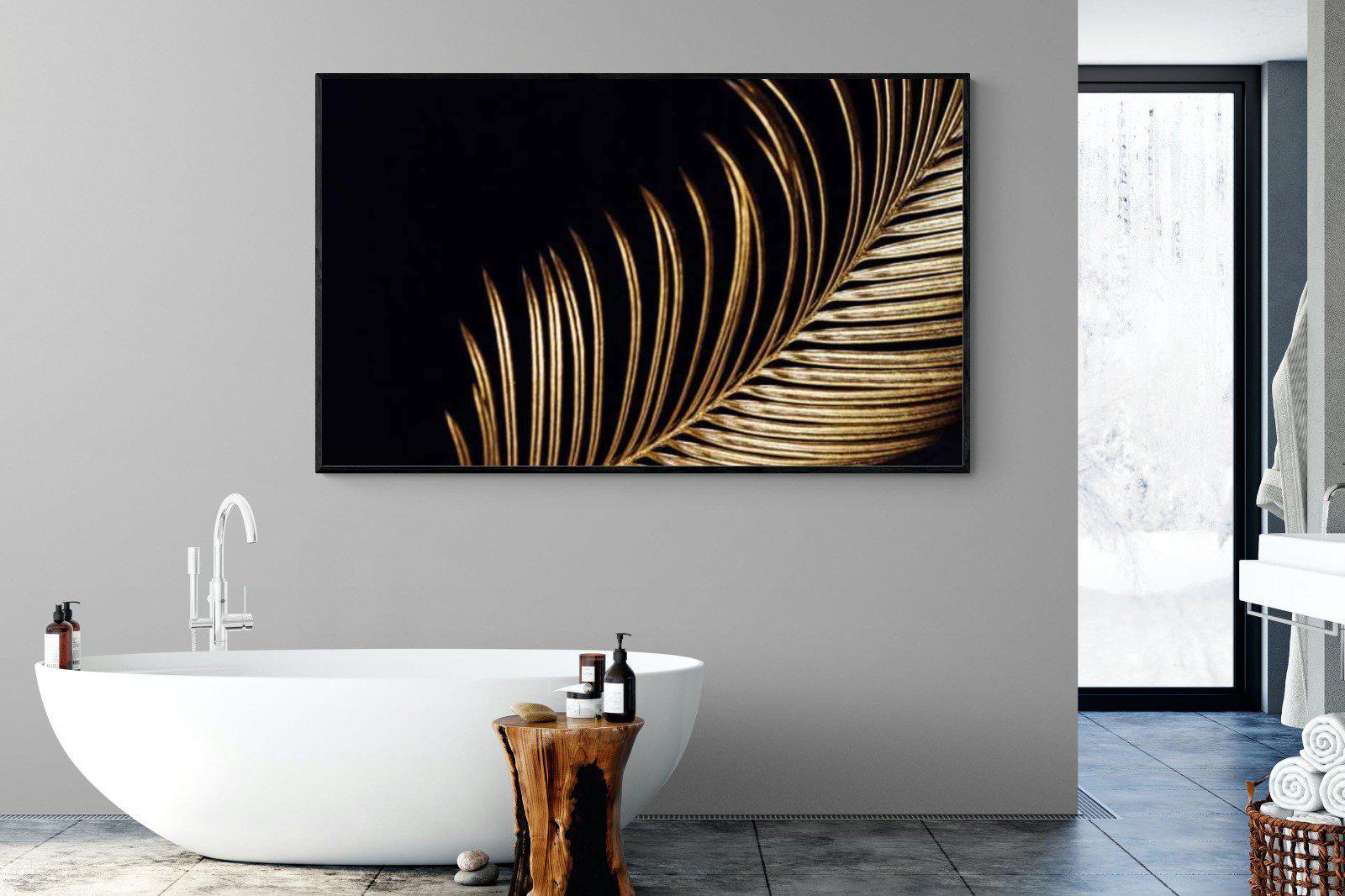 Gold Frond-Wall_Art-180 x 110cm-Mounted Canvas-Black-Pixalot