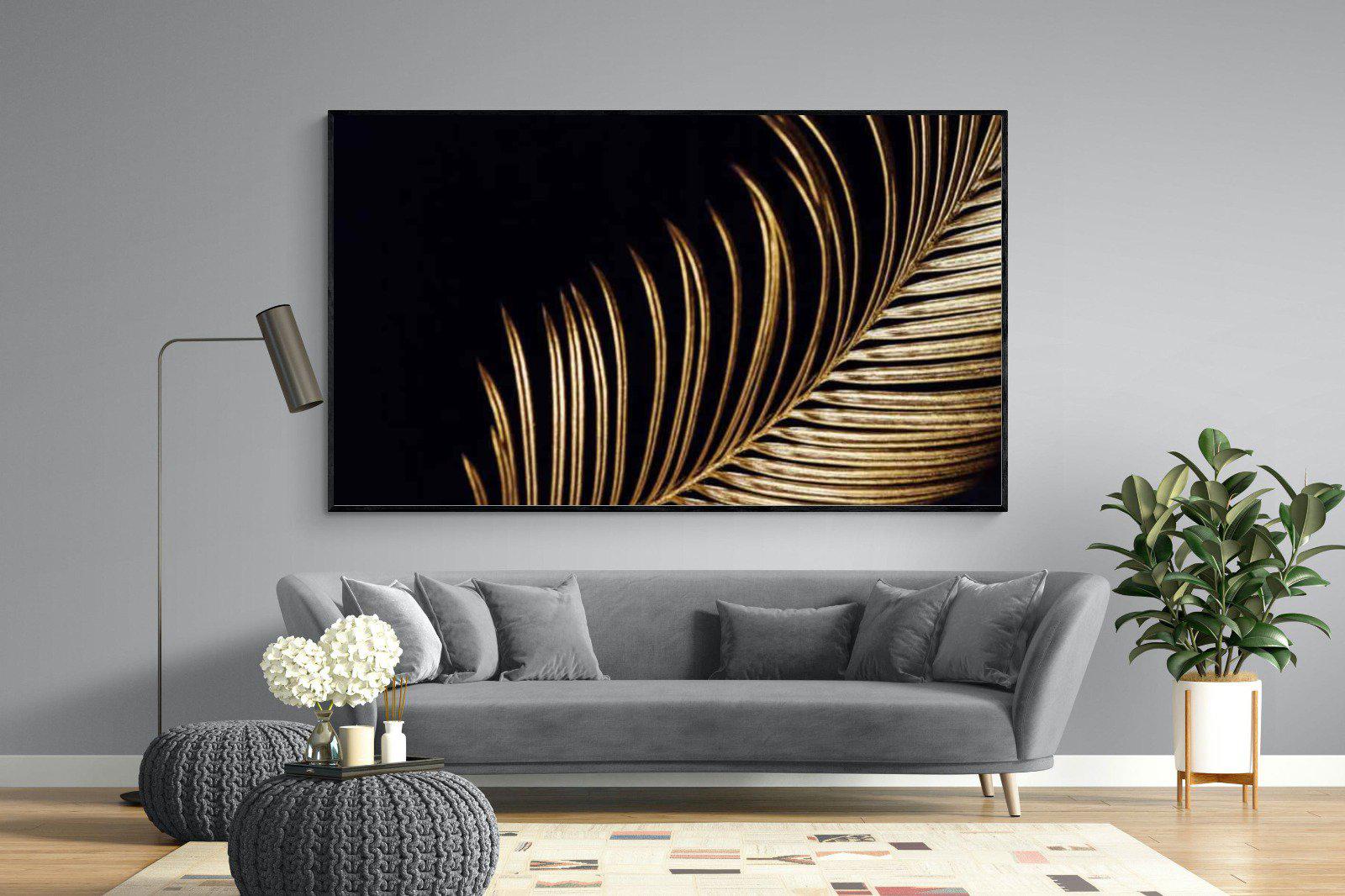 Gold Frond-Wall_Art-220 x 130cm-Mounted Canvas-Black-Pixalot