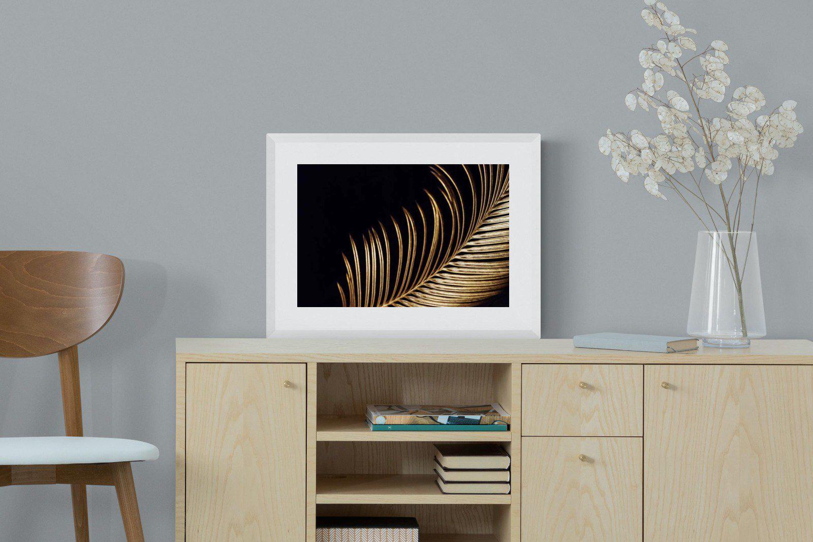 Gold Frond-Wall_Art-60 x 45cm-Framed Print-White-Pixalot