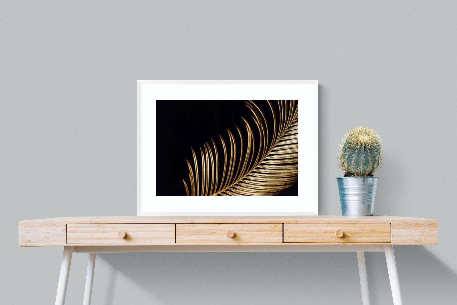 Gold Frond-Wall_Art-80 x 60cm-Framed Print-White-Pixalot